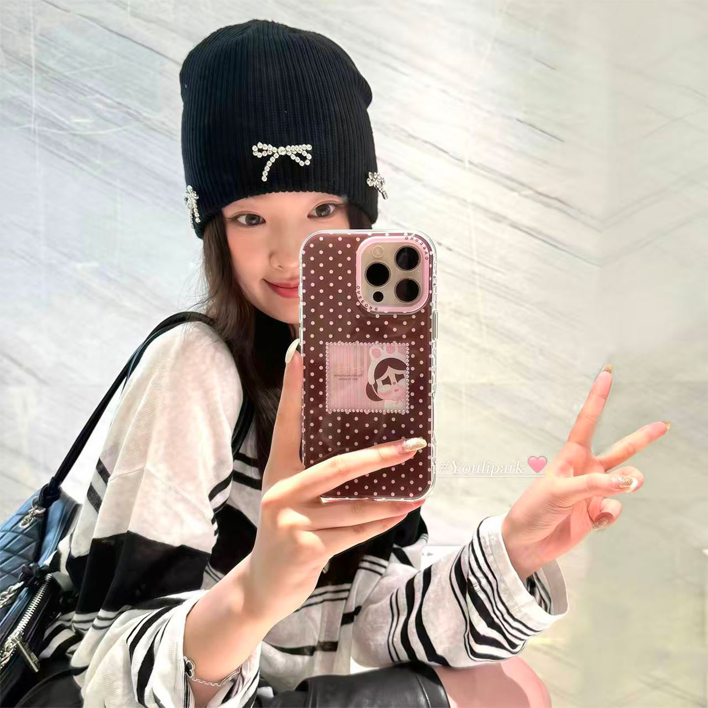 由里公园ins韩系少女可爱闪钻满屏星星哭娃17适用17pro苹果17ProMax手机壳iPhone16全包14新款16Promax保护套 - 图2