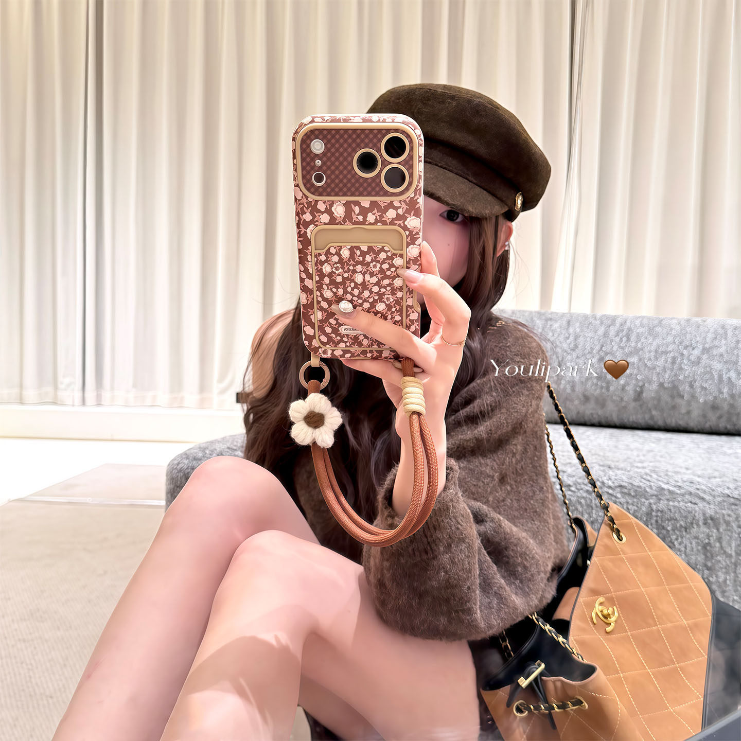 由里公园ins韩系秋冬复古美拉德小碎花挂绳适用17pro苹果17ProMax手机壳iPhone16全包14新款16Promax保护套女,淘宝优惠券,粉丝福利购,淘宝优惠卷