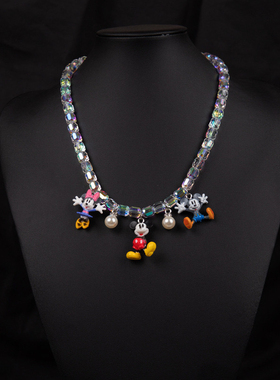 Liya手作卡通童趣多巴胺彩色串珠饰品配饰迪士尼米奇米老鼠项链女