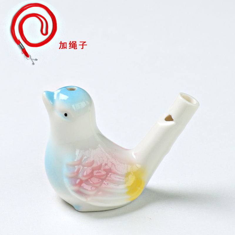可爱小鸟口哨陶瓷水鸟哨子儿童玩具挂件公园地摊景区小孩礼品礼物 - 图3