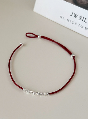 碎银子红绳手链戒指女小众设计高级感国风新中式气质手绳批发