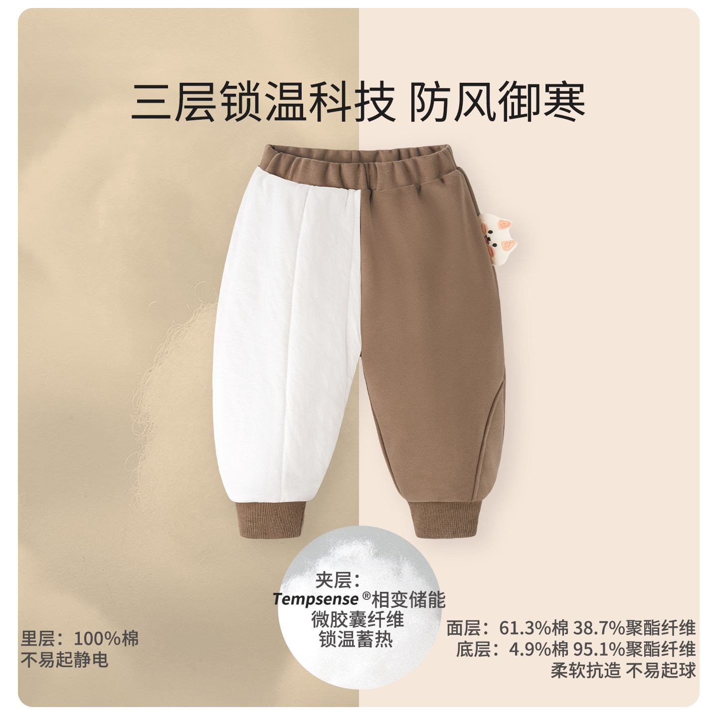 【恒温棉】宝宝夹棉卫裤秋冬季加厚保暖外穿可爱婴儿裤子儿童冬装,淘宝优惠券,粉丝福利购,淘宝优惠卷
