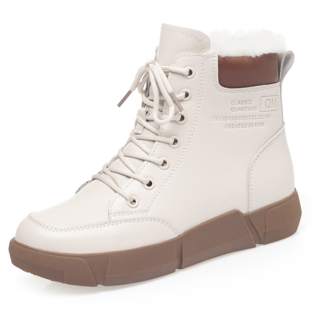 Fur one-piece short boots, snow boots for women, plus velvet and thickening