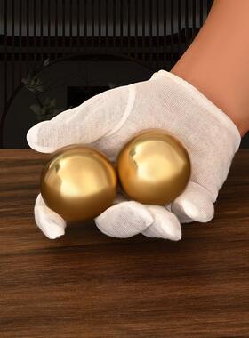 健身球铜球饰品手球中老年保健球按摩黄铜实心球把手礼盒