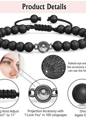 I Love You 100 Languages Bracelets Couples Gifts To My Man,0