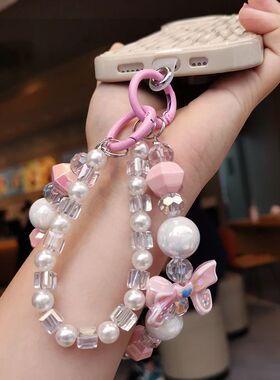 Mobile Phone Lanyard Short Style Wrist Strap Bow Knot Handma