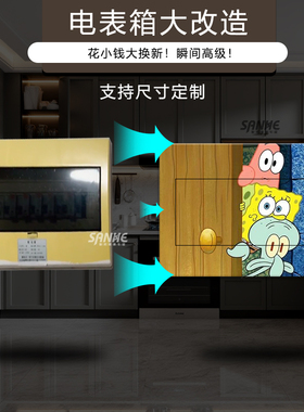 海绵宝宝电表箱遮丑自粘墙贴