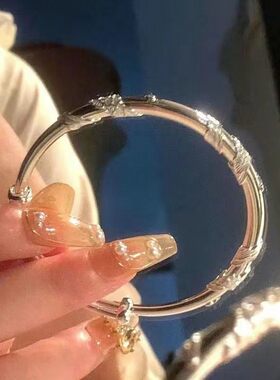 莫比乌斯手环轻奢ins手镯小众设计爱心百搭半镯半链简约闺蜜手链