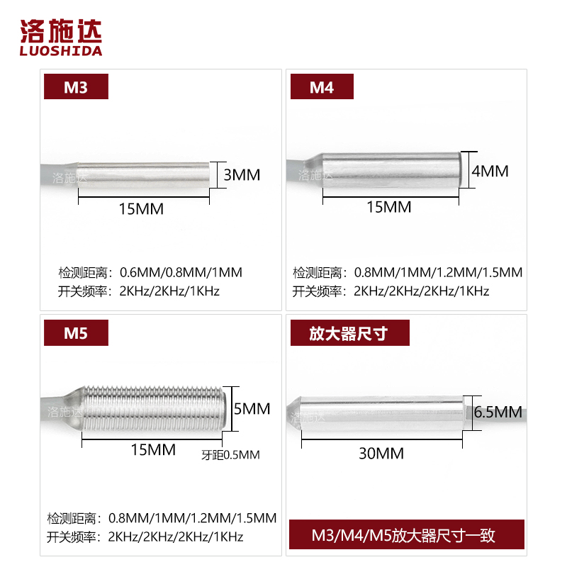 微小型接开关近传感器电眼M3电感式金属感应开关M4NPN常开24V M5-图0