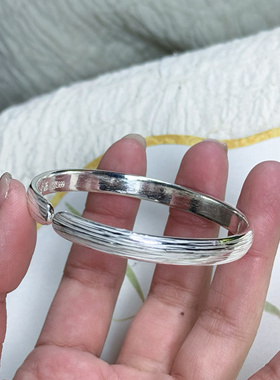 狮子山银饰足银手镯小清新