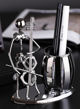 铁艺笔筒工业风办公桌面装饰摆件