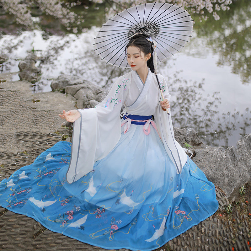 柒零仓库原创【鸾鹤】女学生3秋汉服 柒零仓库民族服装/舞台装