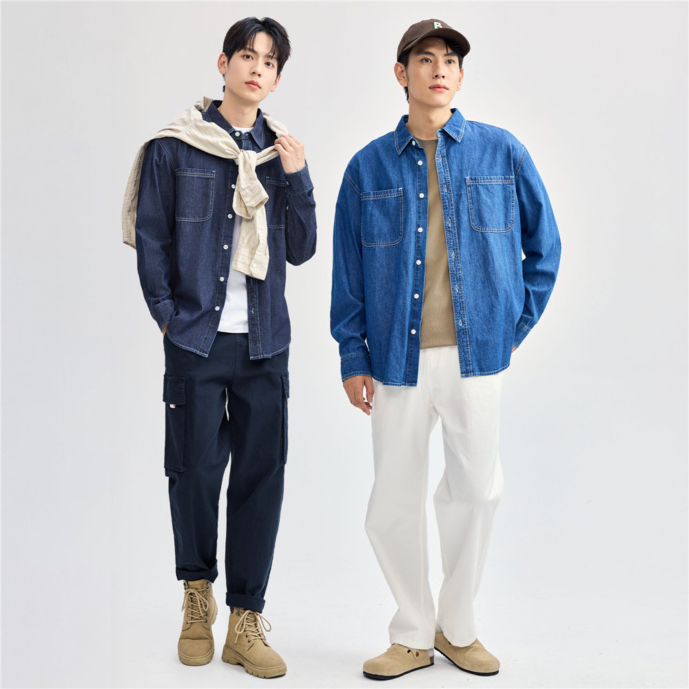 佐丹奴衬衫男装纯棉明线口袋长袖牛仔衬衫 01044102,淘宝优惠券,粉丝福利购,淘宝优惠卷