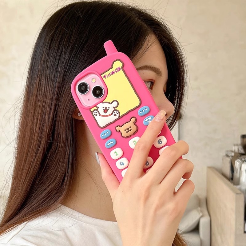 适用华为mate60pro新款手机壳立体解压软硅胶保护套pura70pro+可爱卡通小熊狗狗por电话按键mate40防摔p50e女