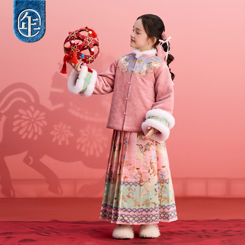 【董璇同款】年衣童装汉服套装女童冬季儿童马面裙唐装加绒拜年服,淘宝优惠券,粉丝福利购,淘宝优惠卷