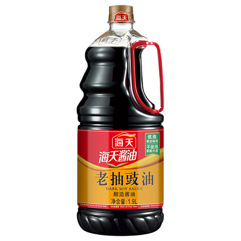 海天老抽豉油1.9L餐饮实惠大桶装红烧卤味焖煮炒菜火锅酿造酱油-图3