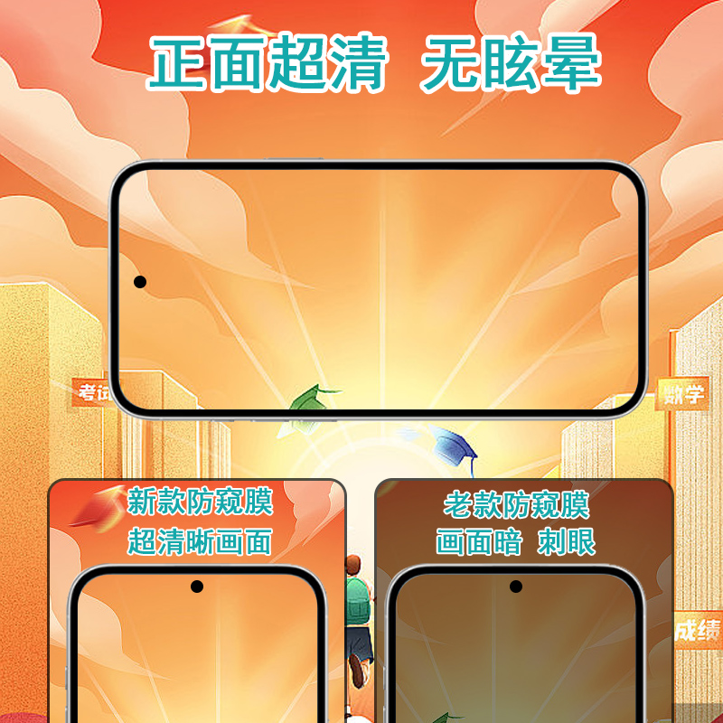 iqoo13手机防窥膜360度13pro四面12防偷窥iqoo10隐私10pro全屏9不碎边8非钢化7上下左右iqoo6