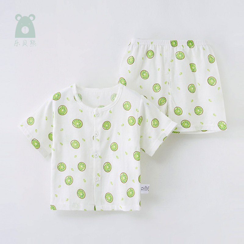 乐贝熊婴儿内衣套装夏季纯棉空调服 乐贝熊内衣套装