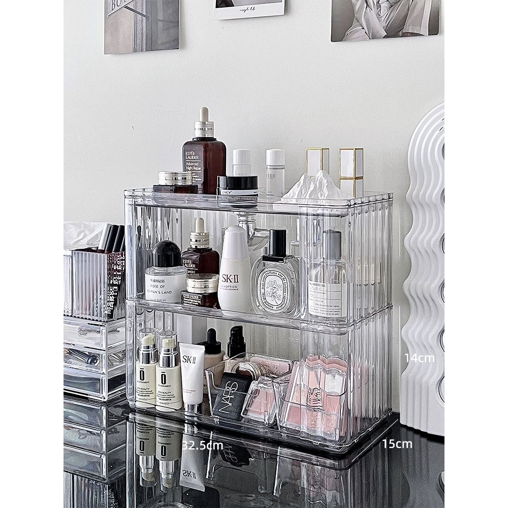 Makeup Organizer Cosmetic Storage Box Drawer Type Desktop Fi - 图0