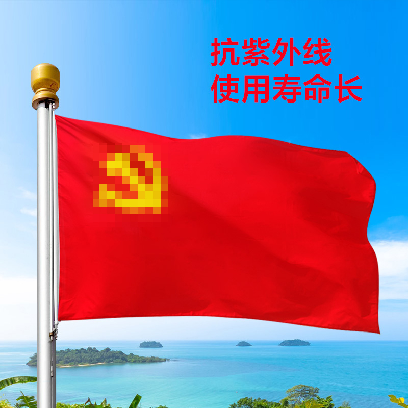 党旗 中国共产党四号旗帜旗党员带杆红旗旗子3小5大4旗杆2大红户外装饰手摇小旗4号5号3号小号型定制印字大号 - 图2