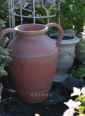 复古田园仿陶罐大花盆花园庭院