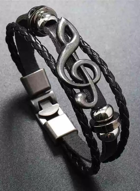 儿童护腕带装饰手链街舞配饰复古皮革手链男孩女孩走秀搭配酷手环