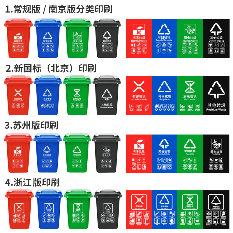 YONNYO/永耀塑业30L带轮桶分类垃圾桶60L大容量带盖商用户外环卫 - 图1