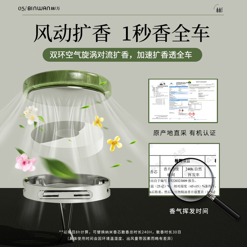 binwan天然晶石车载香薰出风口香片 BINWAN汽车香水香薰