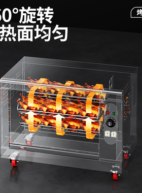 鼎百商用烤鸡炉多功能大容量高温烤鸭炉全自动旋转餐厅酒店电烤炉