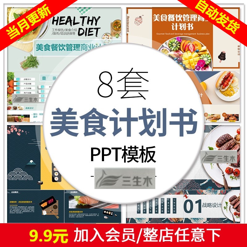 食品食物餐馆饭店餐饮业美食招商商业计划书招商加盟策划PPT模板