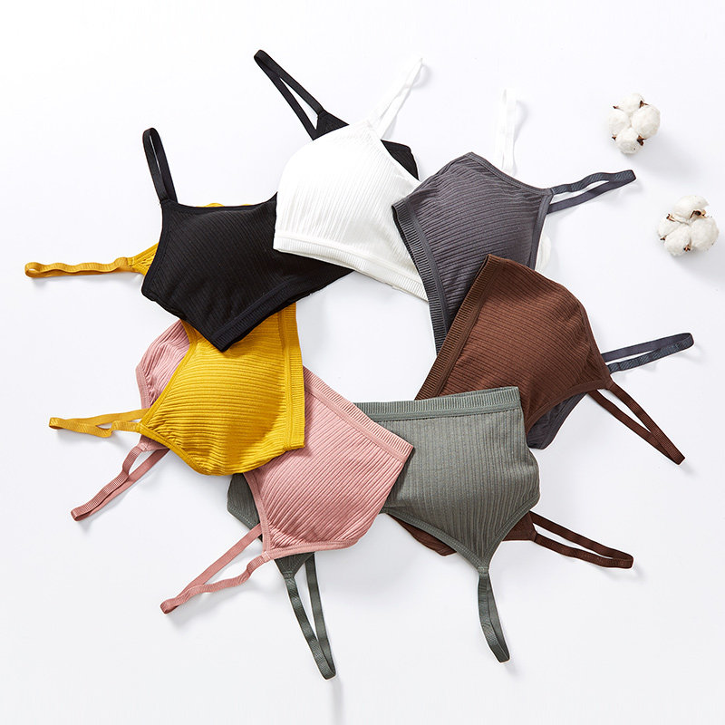 无钢圈美背吊带一体学生少女上托 汐宝兰抹胸