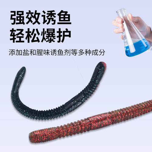 科美龙路亚面条虫软饵senko缓沉飘落无铅鳜鲈鱼蚯蚓倒钓面包软虫 - 图0