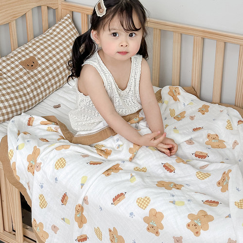 竹棉纱布婴儿盖毯儿童夏凉被纯棉全棉幼儿园夏季薄被子宝宝空调被 - 图3