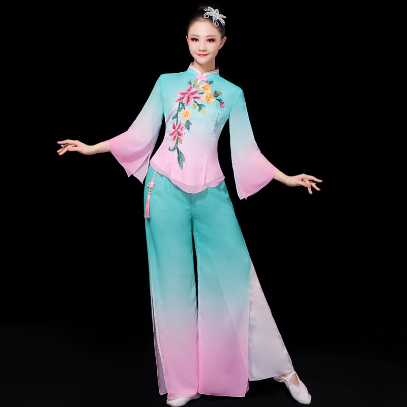 新款古典舞女飘逸中国风秧歌服 悦芷妍民族服装/舞台装