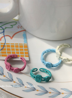 合金甜美可爱卡通戒指手工原创