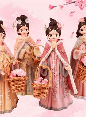 高品质国潮汉服打伞女孩少女心学生礼品宫廷风房间装饰旅游工艺品