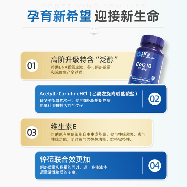 Yanshou LIFE Yuyuan Coenzyme Q10 ຊີວິດການຖືພາຂອງຜູ້ຊາຍ