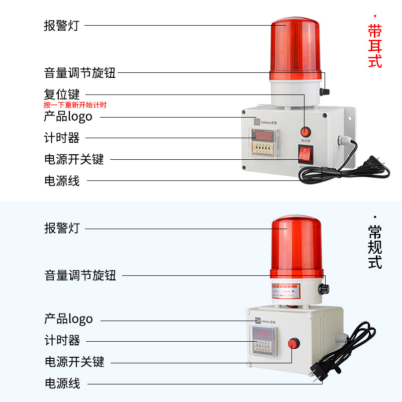 计时报警器 时间定时提醒器led声光工业循环延时倒计时警示灯220V,淘宝优惠券,粉丝福利购,淘宝优惠卷