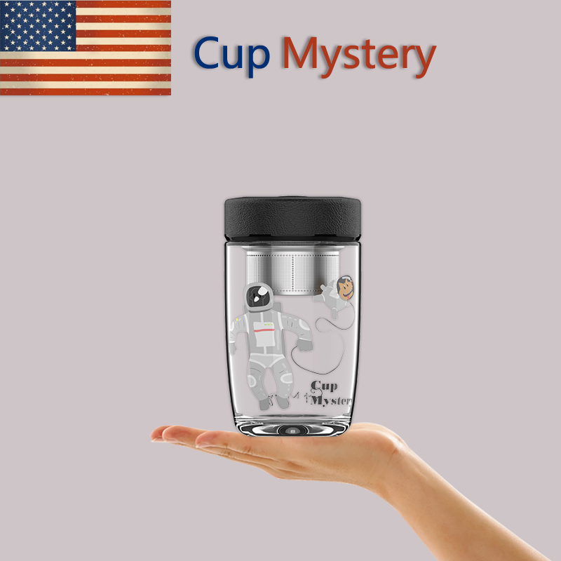 CupMystery耐热时尚泡茶玻璃水杯不锈钢滤网泡茶杯早餐女士车载杯