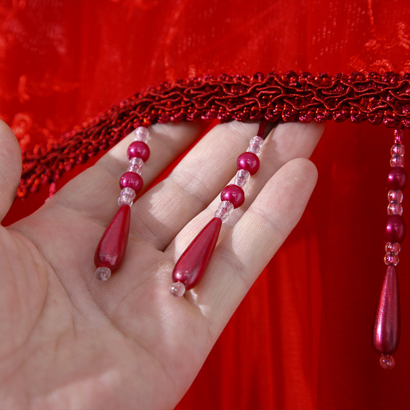 新款门帘家用免打孔大红色纱帘子结婚婚庆房门隔断帘遮挡帘魔术贴,淘宝优惠券,粉丝福利购,淘宝优惠卷