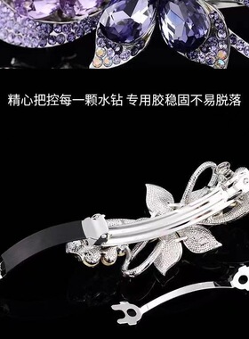 花朵弹簧夹妈妈款半扎发饰带防滑套发夹后脑勺头发厂家批发发根