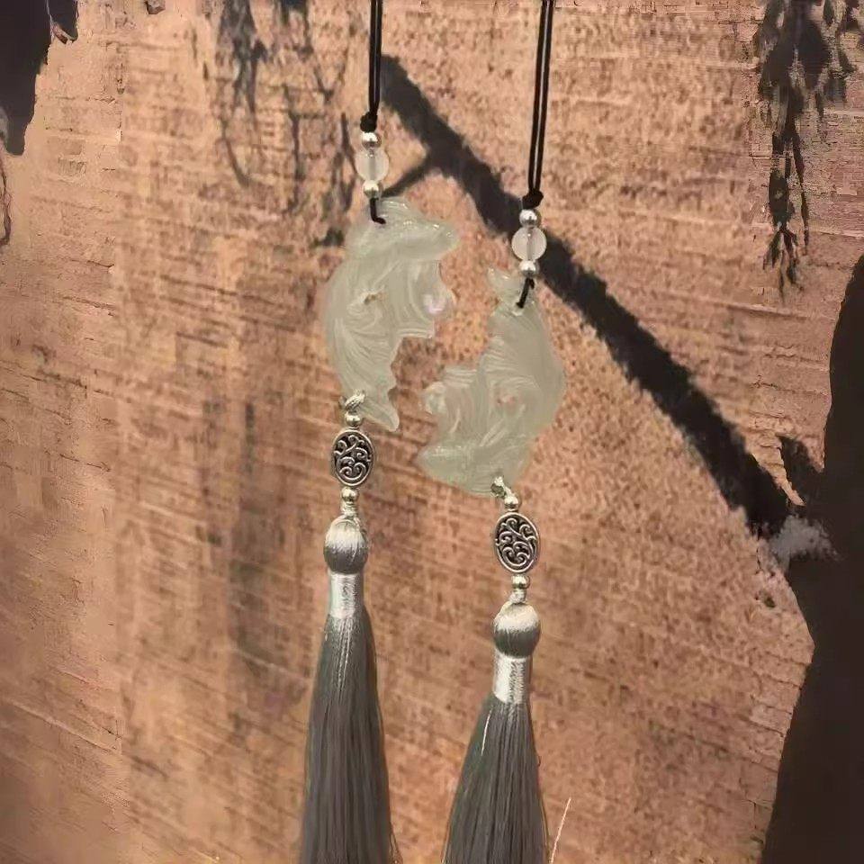 小红书同款盗墓笔记双鱼玉佩周边挂件钥匙扣书包包包挂饰纪念收藏,淘宝优惠券,粉丝福利购,淘宝优惠卷