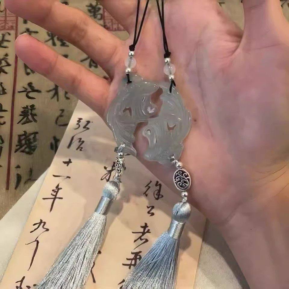 小红书同款盗墓笔记双鱼玉佩周边挂件钥匙扣书包包包挂饰纪念收藏,淘宝优惠券,粉丝福利购,淘宝优惠卷