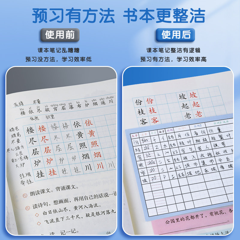 生字预习卡语文自粘小学生一年级二年级三年级四五六通用便利贴上册下册生字表字词组词课前生字卡片预习单纸
