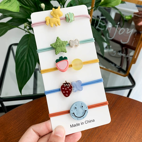 Детский эластичный безвредный аксессуар для волос, резинка для волос, популярно в интернете, не повреждает волосы