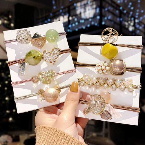 Детский эластичный безвредный аксессуар для волос, резинка для волос, популярно в интернете, не повреждает волосы