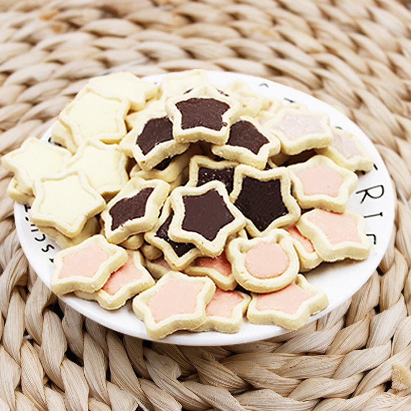 格力高心心小圆饼星奇饼干五角星摆件插件星星形状夹心蛋糕装饰 - 图1