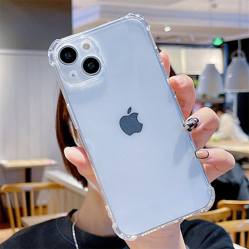 适用苹果16promax手机壳17e新款四角气囊防摔透明iPhone15保护套14全包13简约12硅胶11高级感plus男女款miniE - 图0