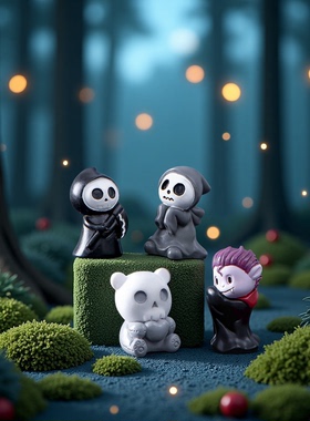 万圣节幽灵魔鬼巫师树脂小摆件