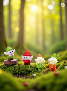 可爱森林卡通小精灵微景观摆件